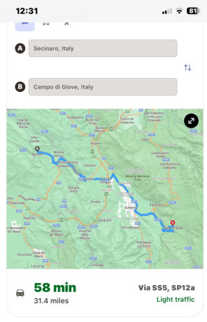 Campo Di Giove Route Map