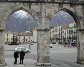 Piazza and Roman Aqueduct
