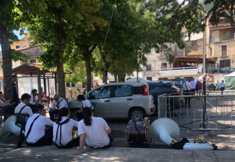 The Band Takes A Well Earned Rest In The Shade